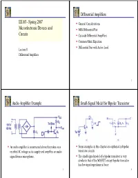 Differential Amplifiers