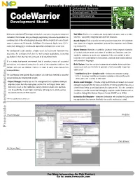 DS91516A, Codewarrior Development Studio Data Sheet