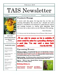 February 2019 Newsletter