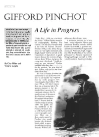 Gifford Pinchot: a Life in Progress