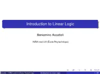 Introduction to Linear Logic