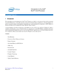 Introduction to the Intel® Nios® II Soft Processor