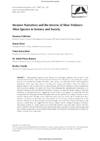 Invasive Narratives and the Inverse of Slow Violence: Alien Species in Science and Society