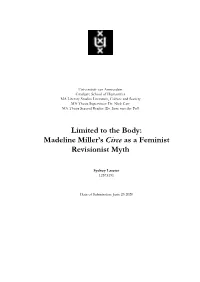Madeline Miller's ​Circe​ As a Feminist Revisionist Myth