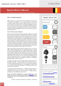 Narrative Report on Belgium