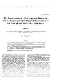 The Programming of Environmental Protection and the Programming of Balanced Development on the Level of Local Communities Has Been Shown in This Paper