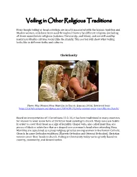 Veiling in Other Religious Traditions