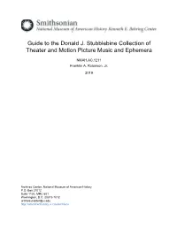 Guide to the Donald J. Stubblebine Collection of Theater and Motion Picture Music and Ephemera