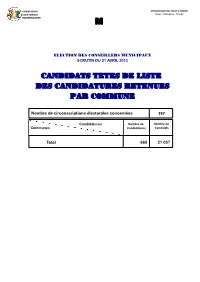 M-Candidats Tetes De Liste Par Commune