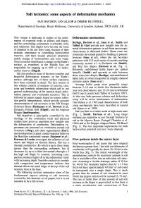 Salt Tectonics: Some Aspects of Deformation Mechanics