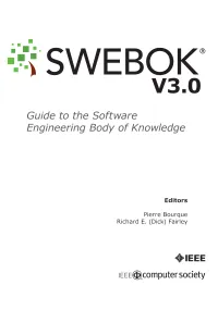 SWEBOK Guide V3.0 May Be Downloaded Free of Charge for Personal and Academic Use Via