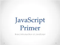 Basic Introduction of Javascript