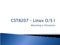CST8207 – Linux O/S I