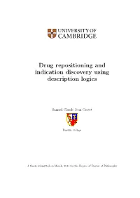 Drug Repositioning and Indication Discovery Using Description Logics