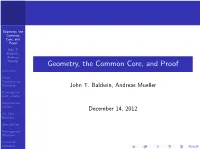 Geometry, the Common Core, and Proof