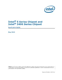 Intel® 5 Series Chipset and Intel® 3400 Series Chipset Specification