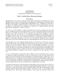 Status of the Fishery Resource Report, Lake Missaukee, 2018-261
