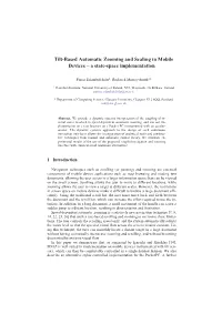 Tilt-Based Automatic Zooming and Scaling in Mobile Devices – a State-Space Implementation