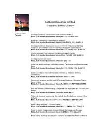 Additional Resources in MSEL Calatrava, Schlaich, Gehry Books