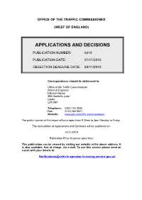Applications and Decisions for the West of England