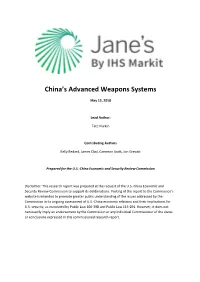 China's Advanced Weapons Systems Programs and Their Implications for the United States