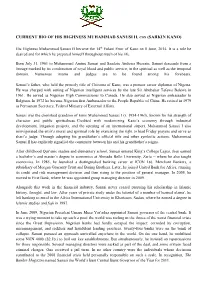 Current Bio of His Highness Muhammad Sanusi Ii, Con (Sarkin Kano)