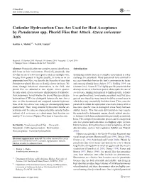 Cuticular Hydrocarbon Cues Are Used for Host Acceptance by Pseudacteon Spp