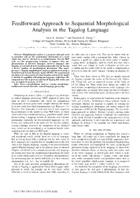 Feedforward Approach to Sequential Morphological Analysis in the Tagalog Language