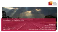 Introduction to Ruby on Rails