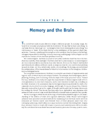 Memory and the Brain