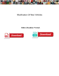 Modification of New Vehicles