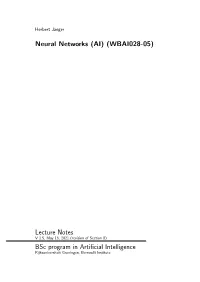 Neural Networks (AI) (WBAI028-05) Lecture Notes