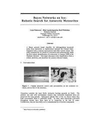 Bayes Networks on Ice: Robotic Search for Antarctic Meteorites