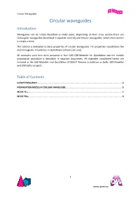 Circular Waveguides Circular Waveguides Introduction