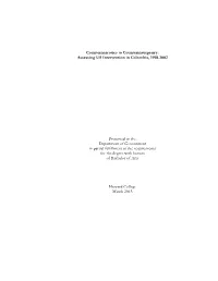 Counternarcotics to Counterinsurgency: Assessing US Intervention in Colombia, 1998-2002