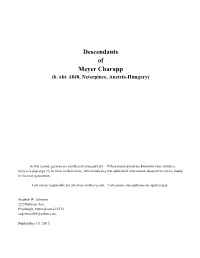 Descendants of Meyer Charapp (B