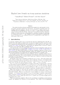 Explicit Lower Bounds on Strong Quantum Simulation