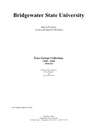 Guide to the Faye George Collection, 1940-2016