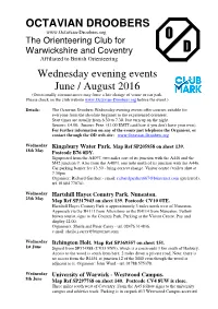 OCTAVIAN DROOBERS Wednesday Evening Events June / August 2016