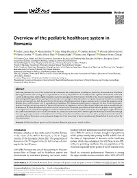 Overview of the Pediatric Healthcare System in Romania