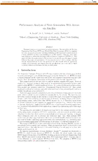 Performance Analysis of Next Generation Web Access Via Satellite