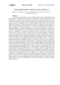 Public Health Expenditure in Brazil: an Analysis of Efficiency