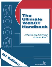 The Ultimate Webct Handbook
