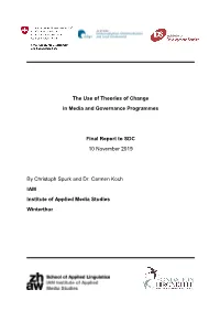 The Use of Theories of Change in Media and Governance Programmes