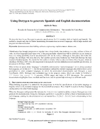 Using Doxygen to Generate Spanish and English Documentation