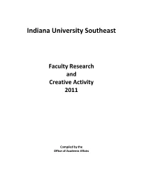 2011 Research and Creative Activity Report