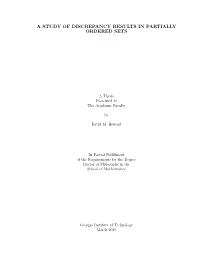 A Study of Discrepancy Results in Partially Ordered Sets