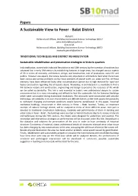 A Sustainable View to Fener ‐ Balat District