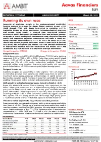 Aavas Financiers BUY