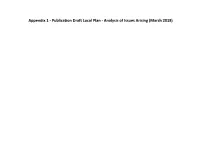Appendix 1 - Publication Draft Local Plan - Analysis of Issues Arising (March 2019)